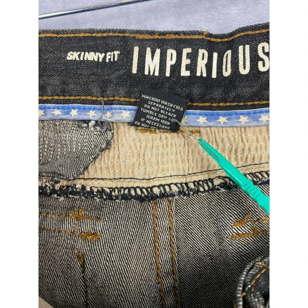 Imperious‎ Trading Jeans Mens 40x32 Zip Legs Pockets Stone Washed Vintage